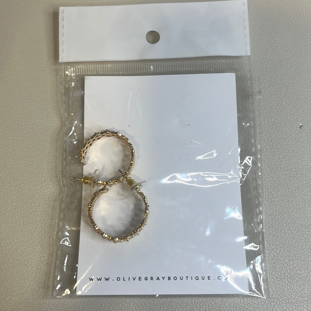 Gold Mesh Hoop Earring